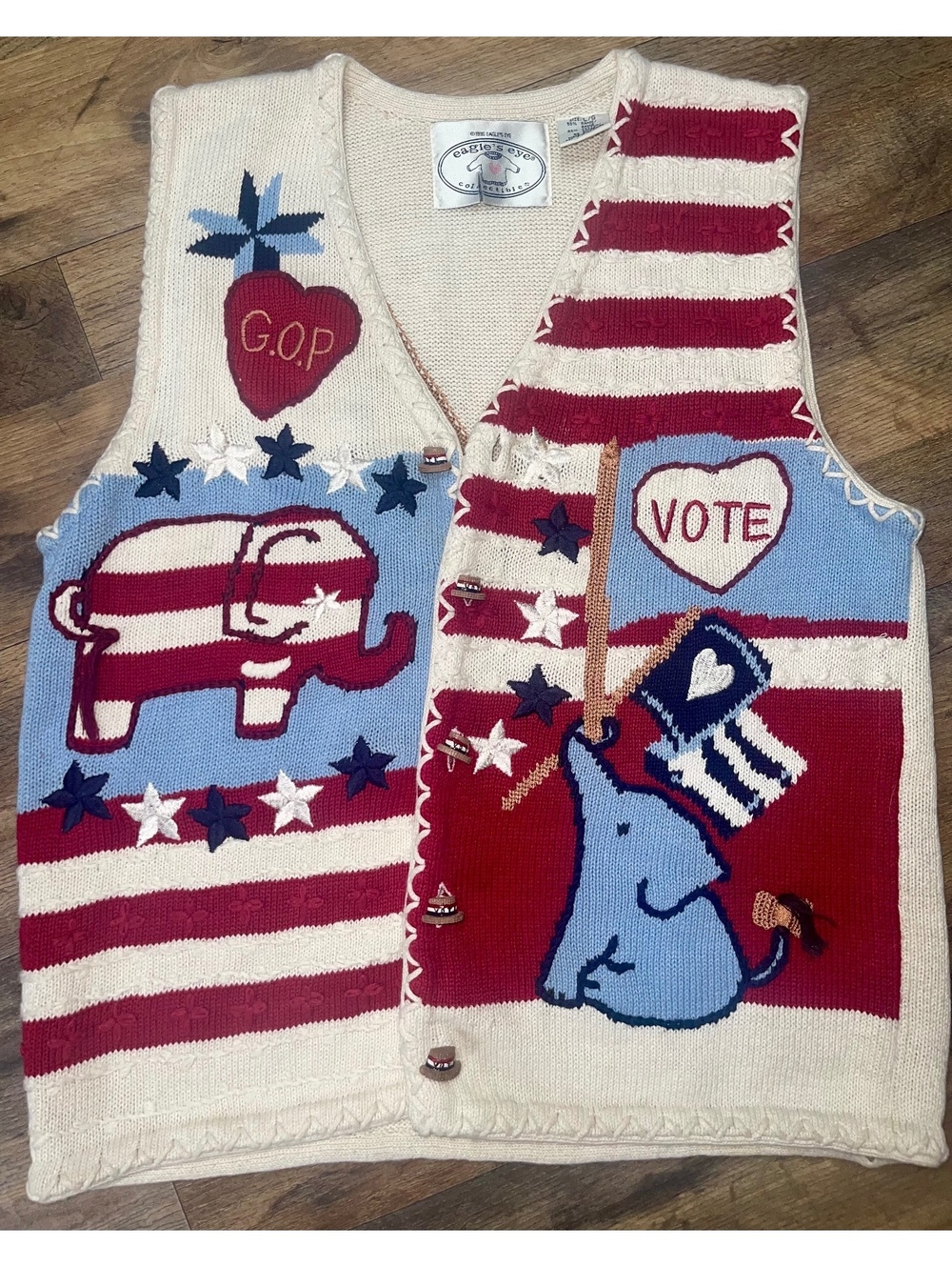 Vintage Eagles eye voting vest size Large